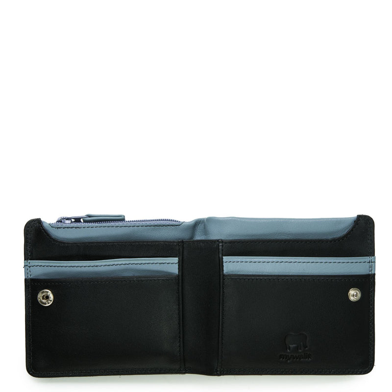 Standard Wallet with Zip Section Black open