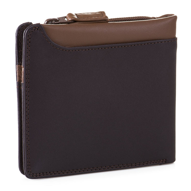 Standard Wallet with Zip Section Brown back