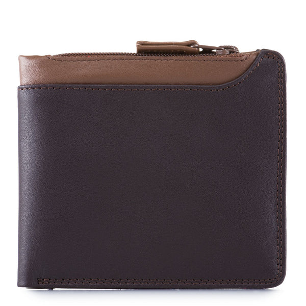 Standard Wallet with Zip Section Brown front