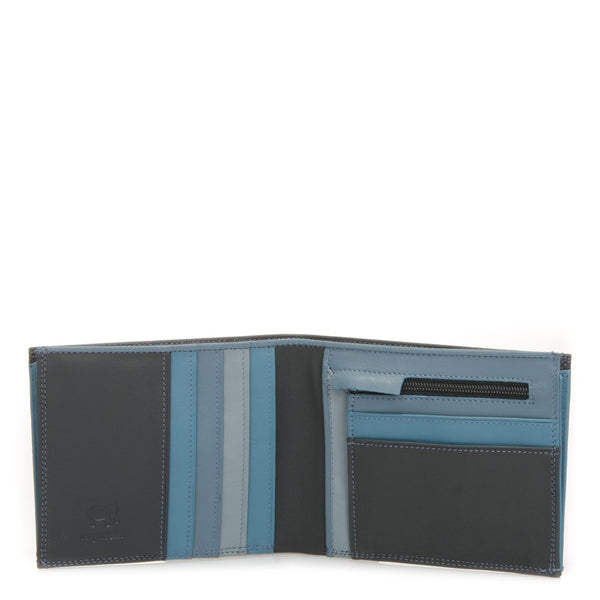 Wallet w/Zip Coin Section Smokey Grey open