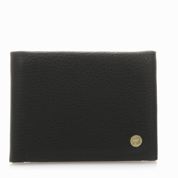 Wallet w/inner zip coin pocket Black front