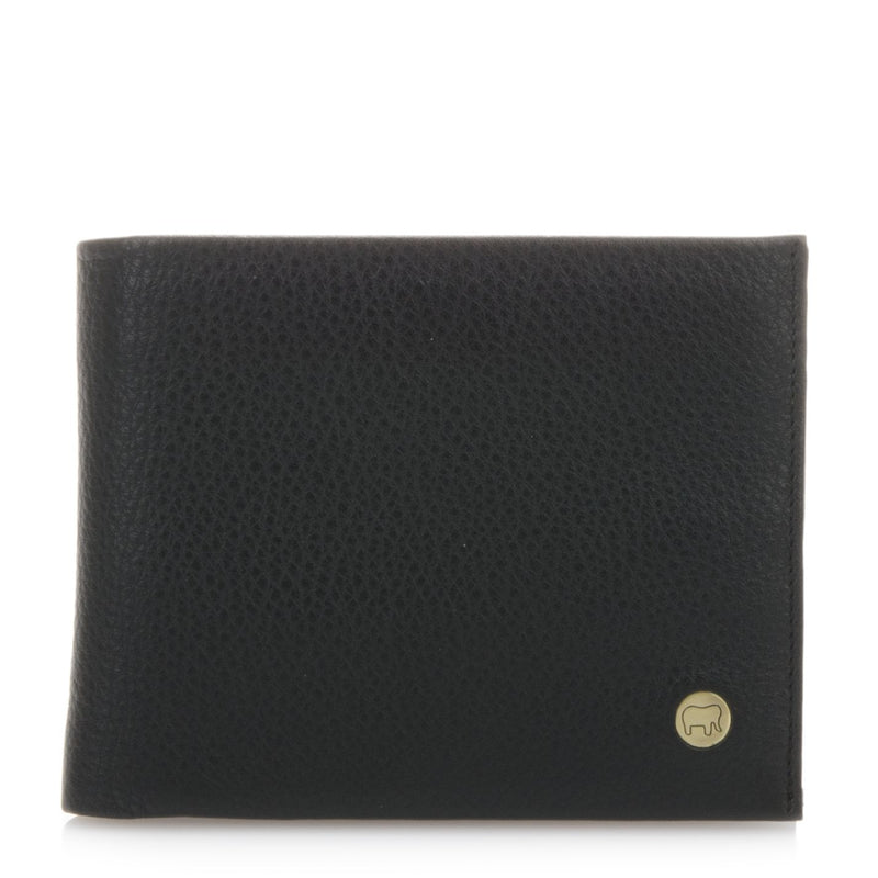 Wallet w/inner leaf and flap coin pocket  Black front