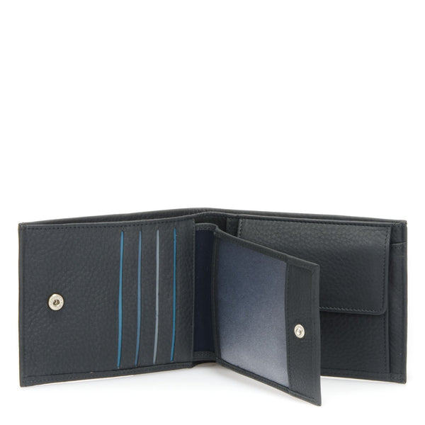 Wallet w/inner leaf and flap coin pocket  Smokey Grey open