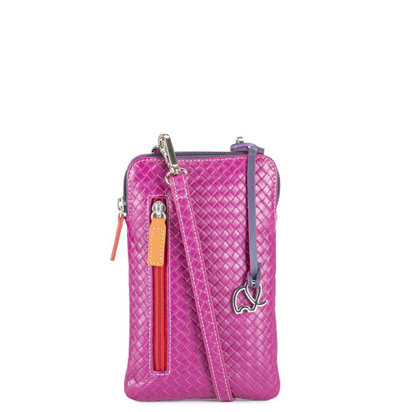 Cell Phone Neck Pouch Sangria Multi front