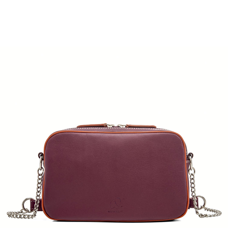 Small Top Zip Shoulder Bag Chianti back