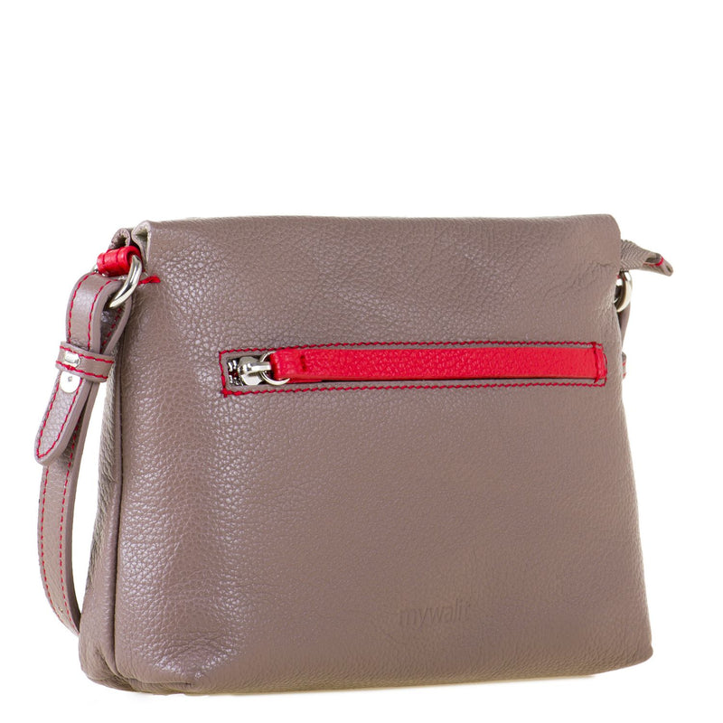 Zip Top Shoulder Bag Red side