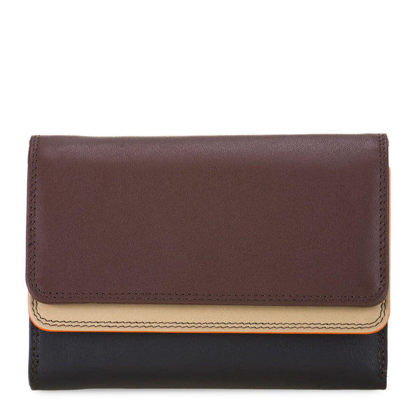 Double Flap Purse/Wallet Cacao front