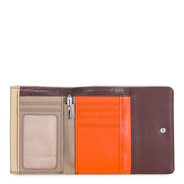 Double Flap Purse/Wallet Cacao open