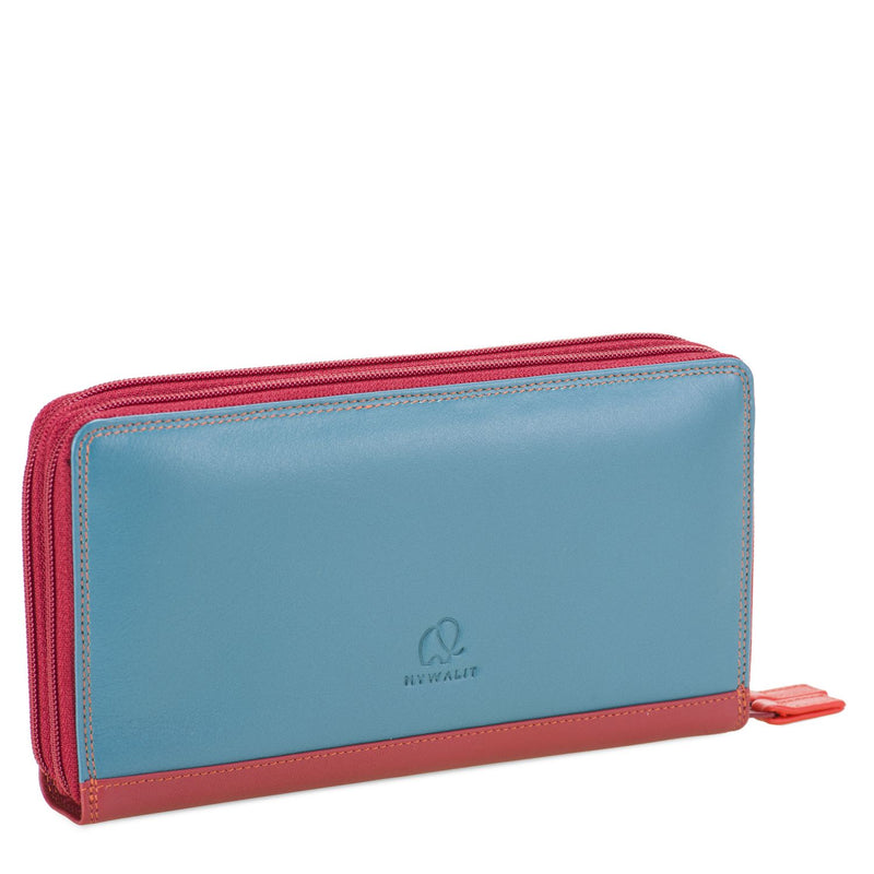 Large Double Zip Around Purse Vesuvio back