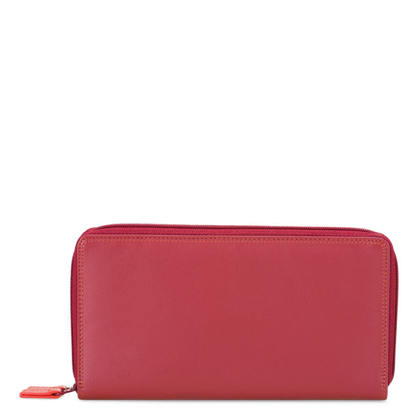 Large Double Zip Around Purse Vesuvio front
