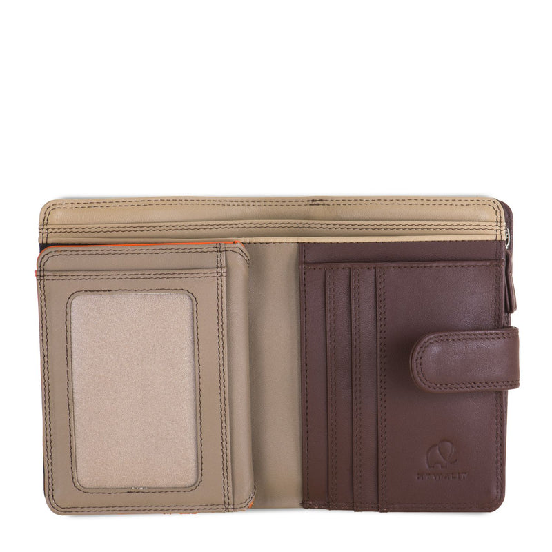 Medium 10 C/C Wallet w/Zip Purse Cacao open