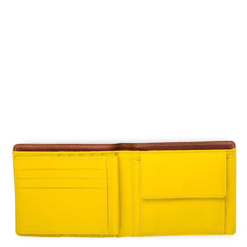 Large Flap Wallet w/Brite Lite Brown Lemon open-detail