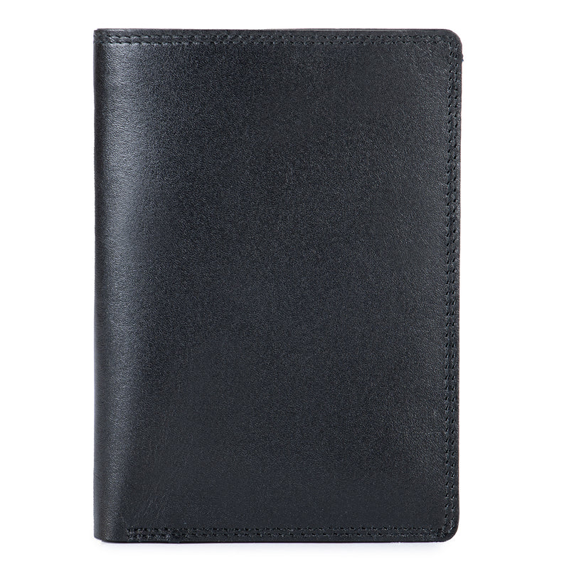 Vertical BiFold Wallet with Coin Pocket Black/Blue front