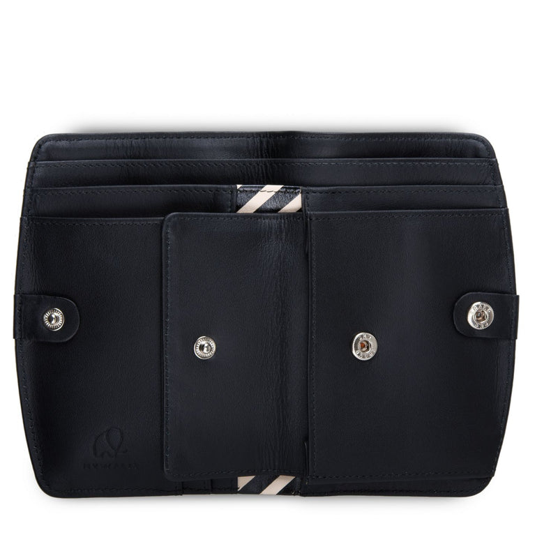 Curved Coin Purse Wallet Black open-detail