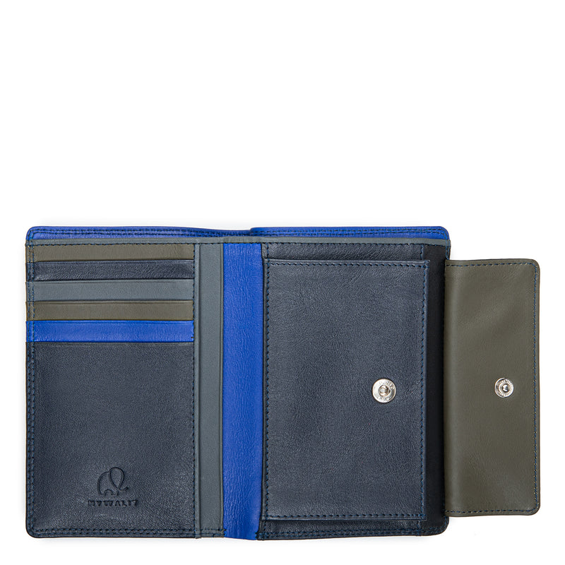 Vertical BiFold Wallet with Coin Pocket Midnight open-detail