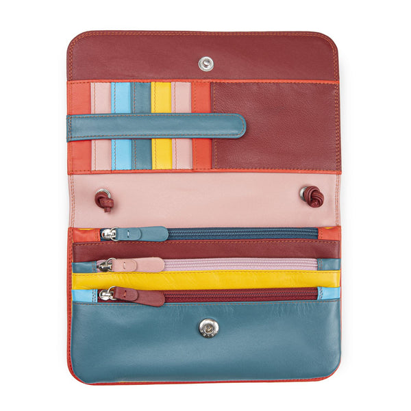 Full flap multicomp shlder clutch Vesuvio open