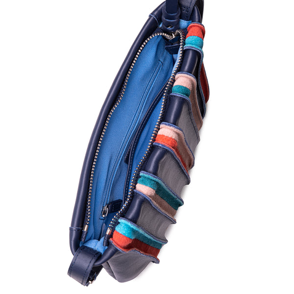 Medium Cross Body Bag Blue inside