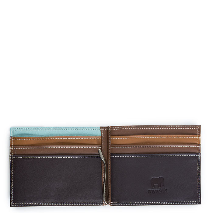 Money Clip Wallet Mocha open